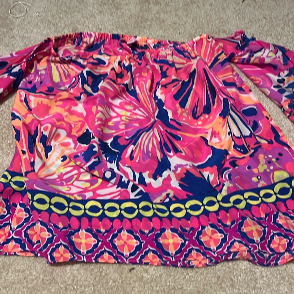 Lily Pulitizer Fusion Sanilla Silk Blouse Top
